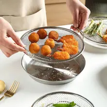 [ XẢ KHO ]Bộ Khay Đĩa Kèm Vỉ Lưới Lọc Dầu Inox Cao Cấp Kích Thước 22CM Tiện Dụng Cho Mọi Gian Bếp Đựng Thực Phẩm Chiên R