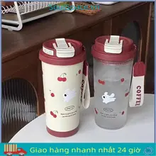 Cốc Nước SOULSPACE, Bình Nước 550ml Chống Rò Rỉ, Dây Mang Dễ Thương Uống Đôi Dung Tích Lớn Cốc Cà Phê Sinh Viên