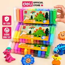 Bộ Đất Nặn Deli 12/24/36 Màu Đất Sét Nặn Mềm, Đàn Hồi Tốt, Tặng Dụng Cụ, Chính Hãng