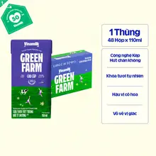 Thùng 48 Hộp Sữa Tươi Tiệt Trùng Vinamilk Green Farm Rất Ít Đường 110ml