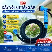 Vòi Xịt Tăng Áp Rửa Xe, Tưới Cây 7 Chế Độ Thế Hệ Mới HPS, Bộ Dây Vòi Áp Lực Cao Bọc Dù Chịu Lực Kèm Tay Cầm Phun Tự Động