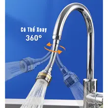 Dây Nối Đầu Vòi Nước Tăng Áp Có Nút Điều Chỉnh 3 Chế Độ Xoay 360