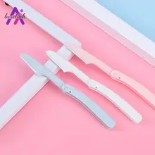 🌿Luxelink🌿Bộ Dao Cạo Lông Mày An Toàn Chống Trầy Có Thể Gập Lại Kèm Lưỡi Thay Đa Năng