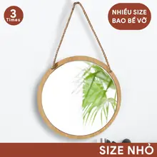 Gương LED Mini treo tường, khung gỗ, dây thừng, Cảm ứng tắt mở, LED trắng hoặc Vàng, Bao bể vỡ