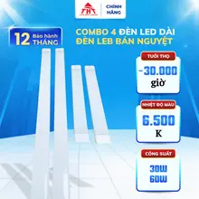 COMBO 2-4 ĐÈN LED DÀI ĐÈN LED BÁN NGUYỆT ĐẦU VUÔNG SIÊU SÁNG TIẾT KIỆM ĐIỆN - CÔNG SUẤT 30W, 60W