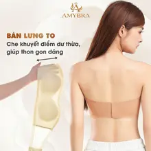 Áo Ngực Không Dây Đúc Su Tàng Hình, Áo Quây Ngực Bo Viền Chống Tụt AMYBRA A2382