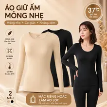 Áo giữ nhiệt nữ cổ thấp 37°C, không lộ cổ áo khi mặc sơ mi, mềm như da thứ hai, co giãn 4 chiều