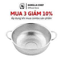 Rổ inox, rổ đựng rau 22-28cm Gorilla Chef rổ có quai cầm, có quai treo vô cùng tiện lợi