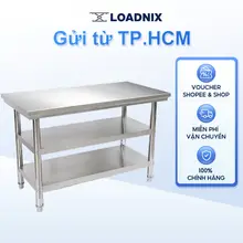 LOADNIX Bàn Inox Nhà Bếp 1/2/3 Tầng Có Thanh Chống Đỡ Cường Cường Bàn Làm Việc Chịu Lực Tốt Chống Gỉ Sét Dễ Vệ Sin