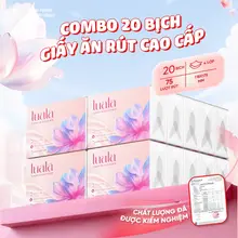 Thùng 20 gói giấy ăn LUALA cao cấp 4 lớp khăn giấy ăn rút mềm mại siêu dai không chất tẩy trắng