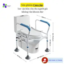 Tay vịn bồn cầu (hàng có sẵn giao luôn), giá đỡ nhà vệ sinh cho người cao tuổi an toàn chắc chắn