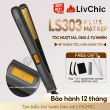 Máy duỗi tóc ép thẳng LIVCHIC LS303 màn hình LED máy ép tóc ion âm bảo vệ tóc khỏi hư tổn