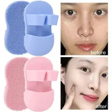 👑GK👑Bàn chải rửa mặt silicon, bàn chải tẩy tế bào da chết, làm sạch lỗ chân lông, nhỏ gọn, tiện lợi