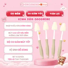[Set 4 Cọ] Cọ Núm, Bình Grosmimi Cao cấp, Mút mềm Tiện lợi Vệ sinh Đa năng - Nhập Hàn Chính Hãng