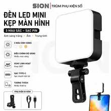 Đèn LED GZ49 Kẹp Màn Hình Mini 3 Màu Siêu sáng Sạc Pin Kẹp Laptop Điện Thoại Quay Video Livestream Chụp Ảnh