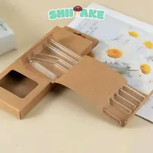 [Sẵn - Hà Nội] Ống hút thuỷ tinh trong suốt kèm bàn chải vệ sinh tiện lợi cho người dùng