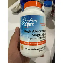 date 2028 Viên uống magie Doctor's Best High Absorption Magnesium dễ hấp thu, giảm stress, mất ngủ, chuột rút 240 viên