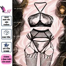QR19976 Nội Y Cổ Yếm Đáp Ren Mềm Mại Có BIGSIZE [Black Rose Seduction] Đồ Lót Ren Thiêu Đốt Gợi Cảm