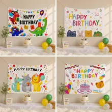 Phông Nền Happy Birthday Bằng Vải – Background Trang Trí Sinh Nhật Cho Bé Phong Cách Hàn Quốc Cute