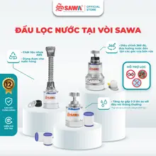 Vòi lọc nước Sawa S85P tăng áp với cổ xoay 360 độ, đầy đủ khớp nối lắp cho hầu hết các loại vòi nước