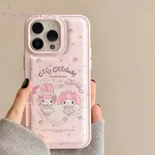 Tương thích với iPhone 17 16 15 14 13 12 11 Pro Max X Xr Xs Max 7 8 Plus SE2020 Vỏ Điện Thoại Hoạt Hình Ren Dễ Thương Lovce Trái Tim Thỏ Da Mềm