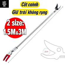 Sắt Bền Rẻ Kéo Cắt Cành Trên Cao,Kéo Cắt Cành Trái Cây 1.5M & 1.8–3M, cán bằng thép không gỉ SK-5, thép cacbon cao