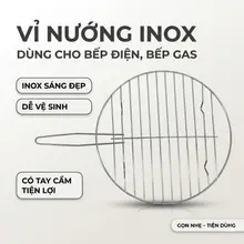 Vỉ Nướng Inox Tròn Đa Năng Dùng Cho Bếp Gas, Bếp Điện, Bếp Than, Dễ Vệ Sinh