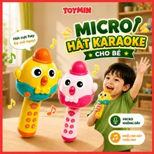 Mic Hát Karaoke Bluetooth Không Dây Kèm Sạc Cao Cấp Cho Bé Micro Không Dây Máy Phát Nhạc Trẻ Em