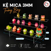 [MICA 3mm]Kệ Mica Bậc Thang 2-3-4-5 Tầng Trong Suốt Cao Cấp Khay Trưng Bày Mỹ Phẩm, Skincare, Đồ Lưu Niệm, Mô Hình Decor