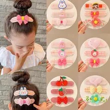 3-9 Chiếc Trẻ Em Kẻ Sọc Hoạt Hình Velcro Tóc Nổ Dán Trang Trí Dễ Thương Ma Thuật Viền Tóc Miếng Dán Tóc Gãy Cố Định Băng Đô Miếng Dán Cho Bé Gái Trẻ Em Chơi Hàng Ngày Phụ Kiện Tóc