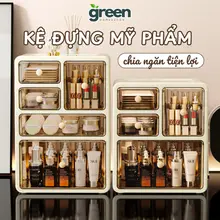 Kệ Đựng Mỹ Phẩm Để Bàn Có Ngăn Kéo Chống Bụi, Tủ Đựng Skincare Acrylic Trong Suốt Nhiều Tầng Cao Cấp