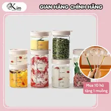 Hũ/lọ thủy tinh borosilicate dày dặn, chịu nhiệt cao có thể dùng hấp, đun và nướng
