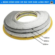 Băng Dính Đen 3M Chuyên Dùng Dán Nắp Lưng Máy Android, Độ Dính Cao, Chắc Chắn, 1 Cuộn Dài 50M