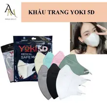 (50 - 300 Cái) Khẩu Trang 5D, 6D Yoki 4 Lớp, Khẩu Trang Y Tế 5D YOKI Mask Cao Cấp Kháng Khuẩn