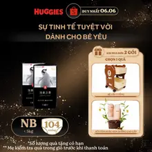 Combo 2 Tã dán sơ sinh Huggies Black Label size NB 52 miếng / S 44 miếng
