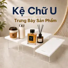 [TỰ LẮP] Kệ Mica Chữ U Trưng Bày Sản Phẩm Khay Mica Decor Mỹ Phẩm Phụ Kiện Livestream Mô Hình Bày Biện Bán Hàng