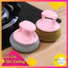 Cọ xoong nồi Búi Sắt Không Rỉ siêu bền có tay cầm sạch sẽ thoongminh tiện lợi  -Lemarsx