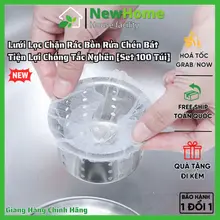 Set 100 Túi Lọc Rác, Lưới Lọc Chặn Rác Bồn Rửa Chén Bát Tiện Lợi Chống Tắc Nghẽn