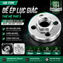 Hottome🥕Tấm ép bằng thép không gỉ, tấm ép lục giác máy mài góc, phụ kiện đai ốc lục giác