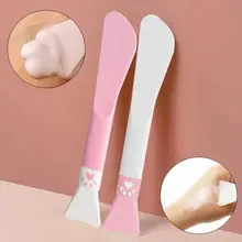 🍋bloomstar🍋1 Cọ Silicon Mềm Hai Đầu Quét Mặt Nạ Chăm Sóc Da Cho Nữ (Màu Trắng + Hồng)