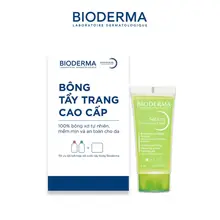 [QUÀ TẶNG KHÔNG BÁN] Combo hộp bông tẩy trang cao cấp 50 miếng và gel rửa mặt Bioderma Sebium Gel moussant actif 8ml