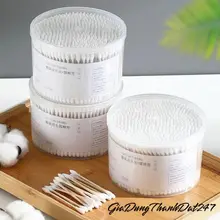 (Combo 3 ) Hộp 500 Tăm Bông Thân Gỗ Ngoáy Tai Người Lớn 2 Đầu Vệ Sinh Tai Đa Năng An Toàn Tiện Lợi