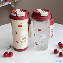Bình Nước BOLSA, Cốc Nước Chống Rò Rỉ 550ml, Dây Đựng Uống Đôi Di Động Cốc Cà Phê Dung Tích Lớn Sinh Viên