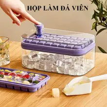 Hộp làm đá thông minh SHINNY Khay làm đá viên nhấn nút tự động lấy đá tiện dụng có nắp đậy vệ sinh chống ám mùi