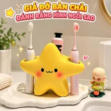 Kệ đựng bàn chải hình sao vàng dễ thương, đựng vật dụng gọn gàng sạch sẽ