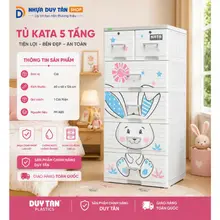 Tủ Nhựa Quần Áo Duy Tân KATA Đại Bản Cao Cấp Có Khóa 4/5 Tầng
