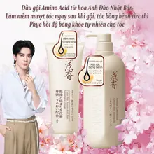 Dầu Gội Tạo Phồng ASAMOKA Amino Acid Nhật Bản Hoa Sakura 500g – Tóc Bồng Bềnh, Làm Sạch Sâu Da Đầu, Hương Hoa Sakura Dịu Nhẹ
