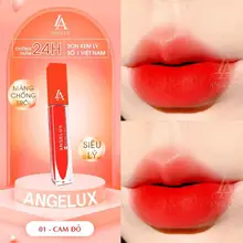 Son Kem Siêu Lì ANGELUX, Công nghệ Màng Khóa Chống Thấm, Chống Trôi Mới Số 1 Việt Nam MÀU CAM ĐỎ