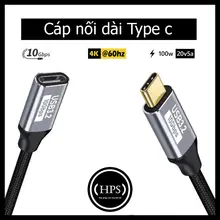Cáp nối dài Type c cho M.a.c, laptop, điện thoại, hỗ trợ sạc, xuất hình và dữ liệu cùng lúc- HPS