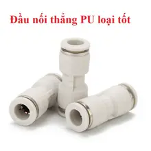 [Combo 5 cái] Đầu nối thẳng khí nén PU  MÀU TRẮNG hàng tốt, măng sông khí nén phun sương, chịu được áp lực cao
